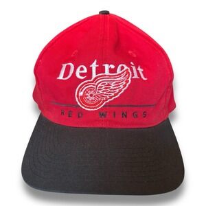 Detroit Red Wings NHL Snapback Sports Hat Split Bar Twins Enterprise VTG Hockey